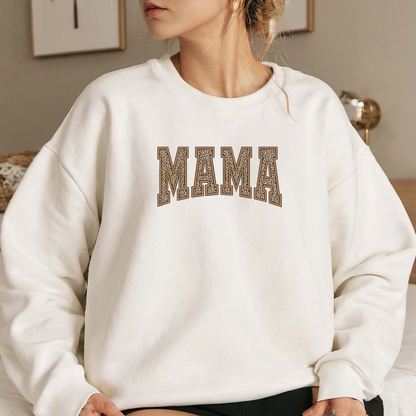 Mama Applique Embroidered Sweatshirt, Mother's Day Applique Sweatshirt, Mom Embroidered T Shirt, Sweatshirt For Woman Gift.