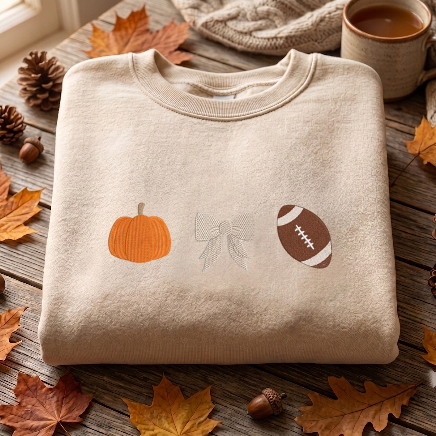 Vintage Pumpkin Bow Sweatshirt Embroidered, Halloween Sweatshirts, Fall Embroidered T Shirt, Sweatshirt For Her.