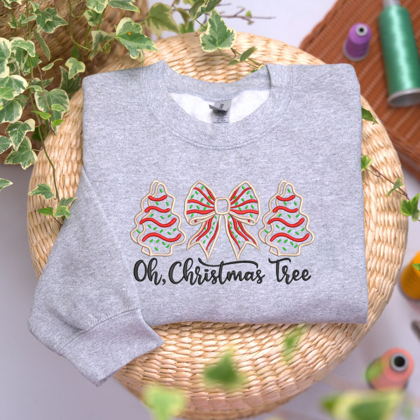 Oh, Christmas Tree! Sweatshirt Embroidered, Winter Sweatshirts, Xmas Embroidered T Shirt, Sweatshirt For Her.