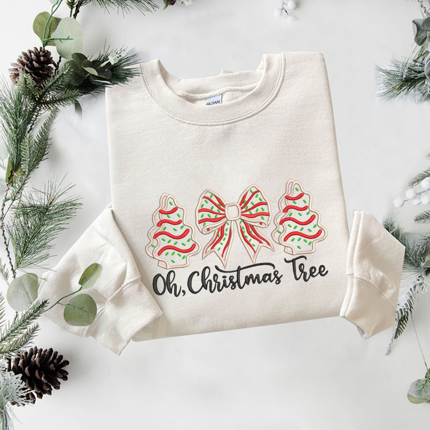 Oh, Christmas Tree! Sweatshirt Embroidered, Winter Sweatshirts, Xmas Embroidered T Shirt, Sweatshirt For Her.