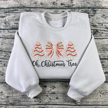 Oh, Christmas Tree! Sweatshirt Embroidered, Winter Sweatshirts, Xmas Embroidered T Shirt, Sweatshirt For Her.