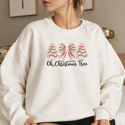 Oh, Christmas Tree! Sweatshirt Embroidered, Winter Sweatshirts, Xmas Embroidered T Shirt, Sweatshirt For Her.