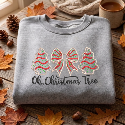 Oh, Christmas Tree! Sweatshirt Embroidered, Winter Sweatshirts, Xmas Embroidered T Shirt, Sweatshirt For Her.