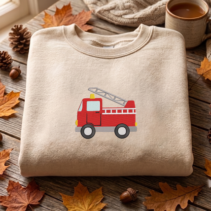 Fire Ruck Embroidered Sweatshirt, Car Sweatshirt, Fire Embroidered T Shirt, Sweatshirt For Men Gift.