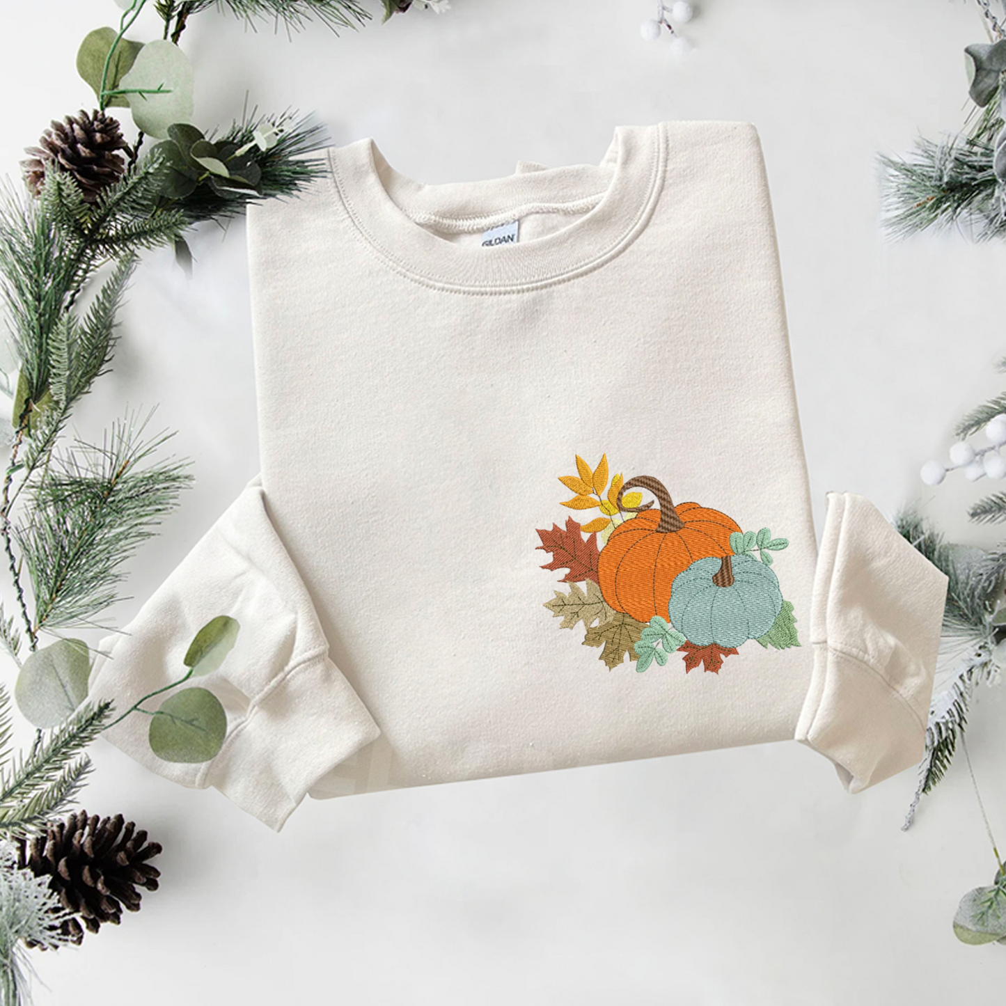 Pumpkin Sweatshirt Embroidered, Halloween Sweatshirts, Fall Embroidered T Shirt, Sweatshirt For Her.