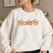 Bow Halloween Sweatshirt Embroidered, Halloween Sweatshirts, Bow T Shirt, Sweatshirt For Her.