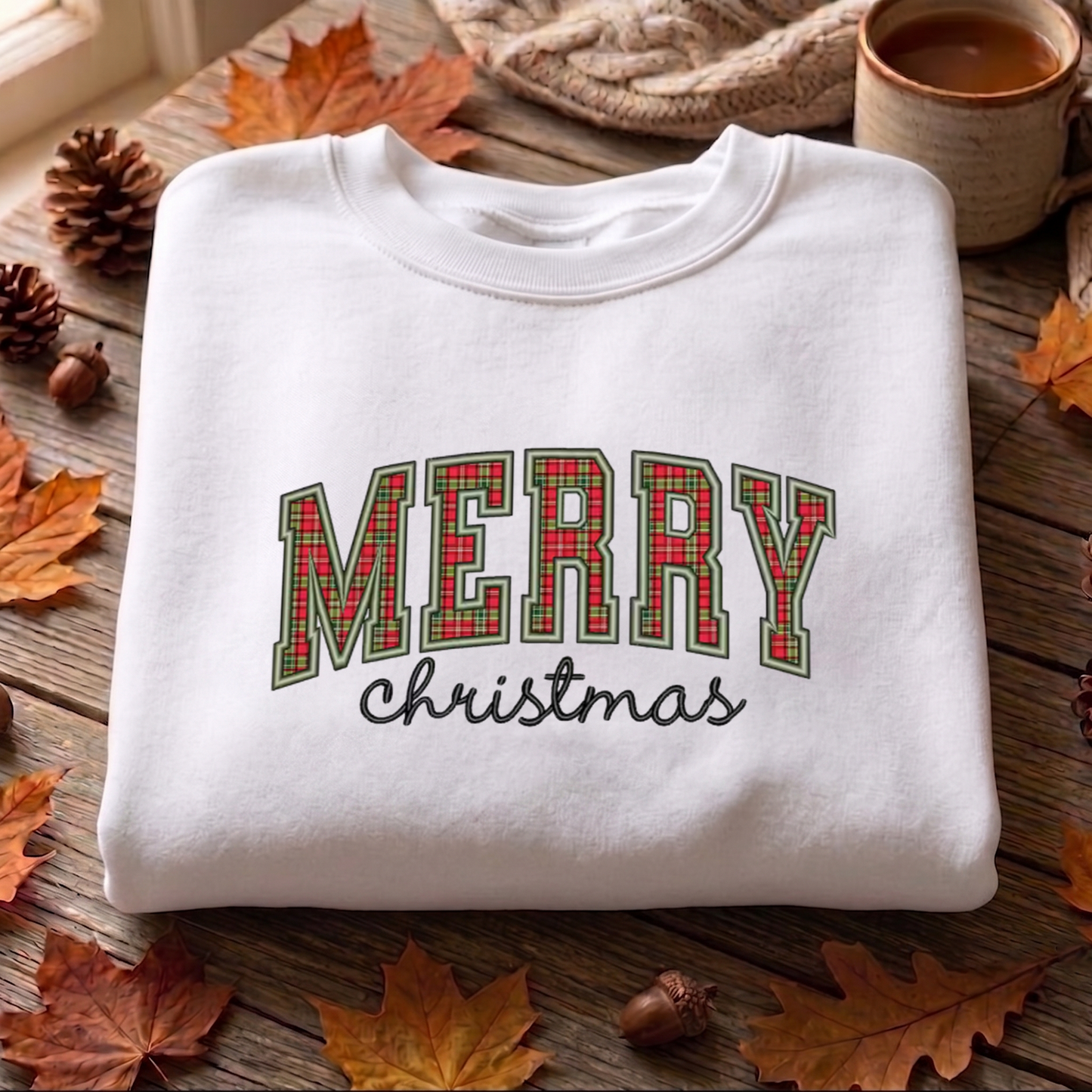 Merry Christmas Embroidered Sweatshirt, Christmas Sweatshirt, Winter Embroidered T Shirt, Sweatshirt For Christmas Gift.