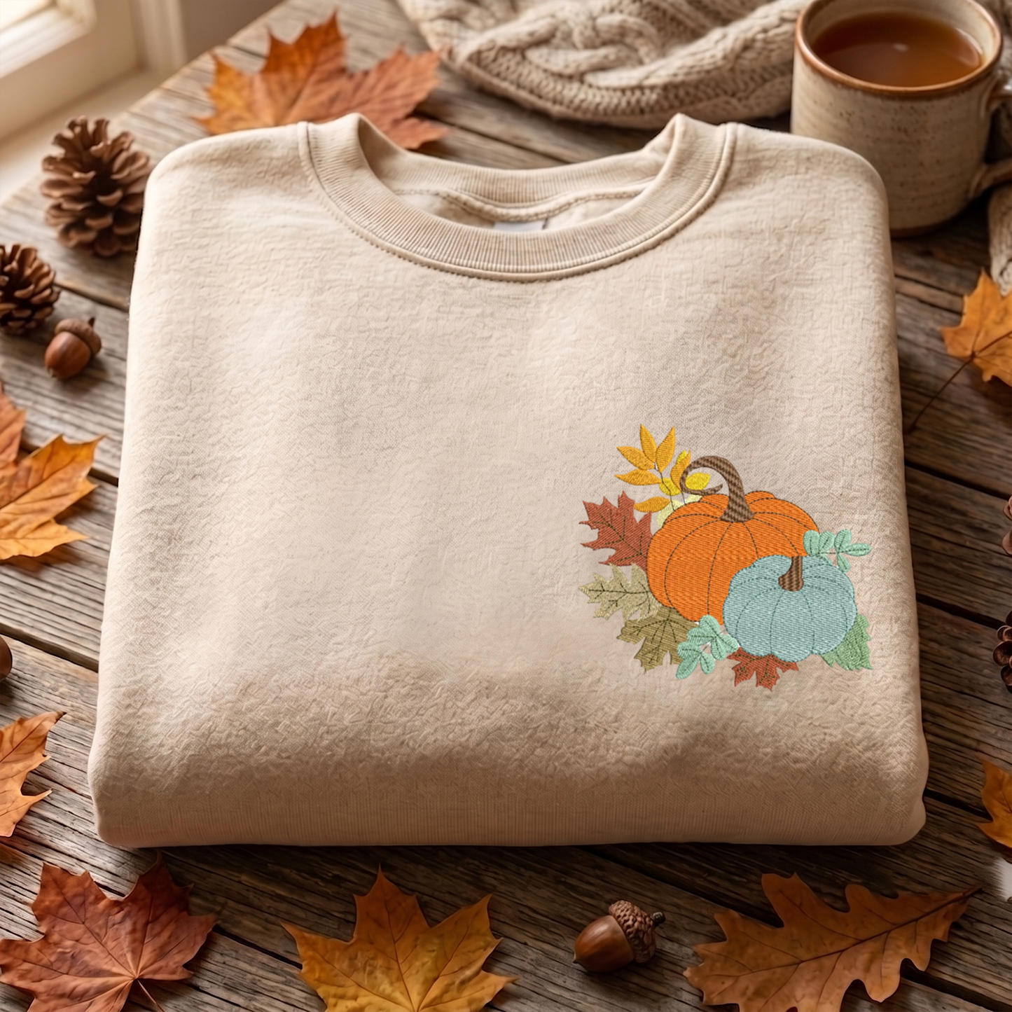 Pumpkin Sweatshirt Embroidered, Halloween Sweatshirts, Fall Embroidered T Shirt, Sweatshirt For Her.