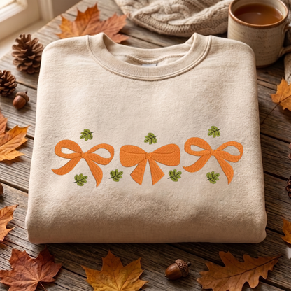 Bow Halloween Sweatshirt Embroidered, Halloween Sweatshirts, Bow T Shirt, Sweatshirt For Her.