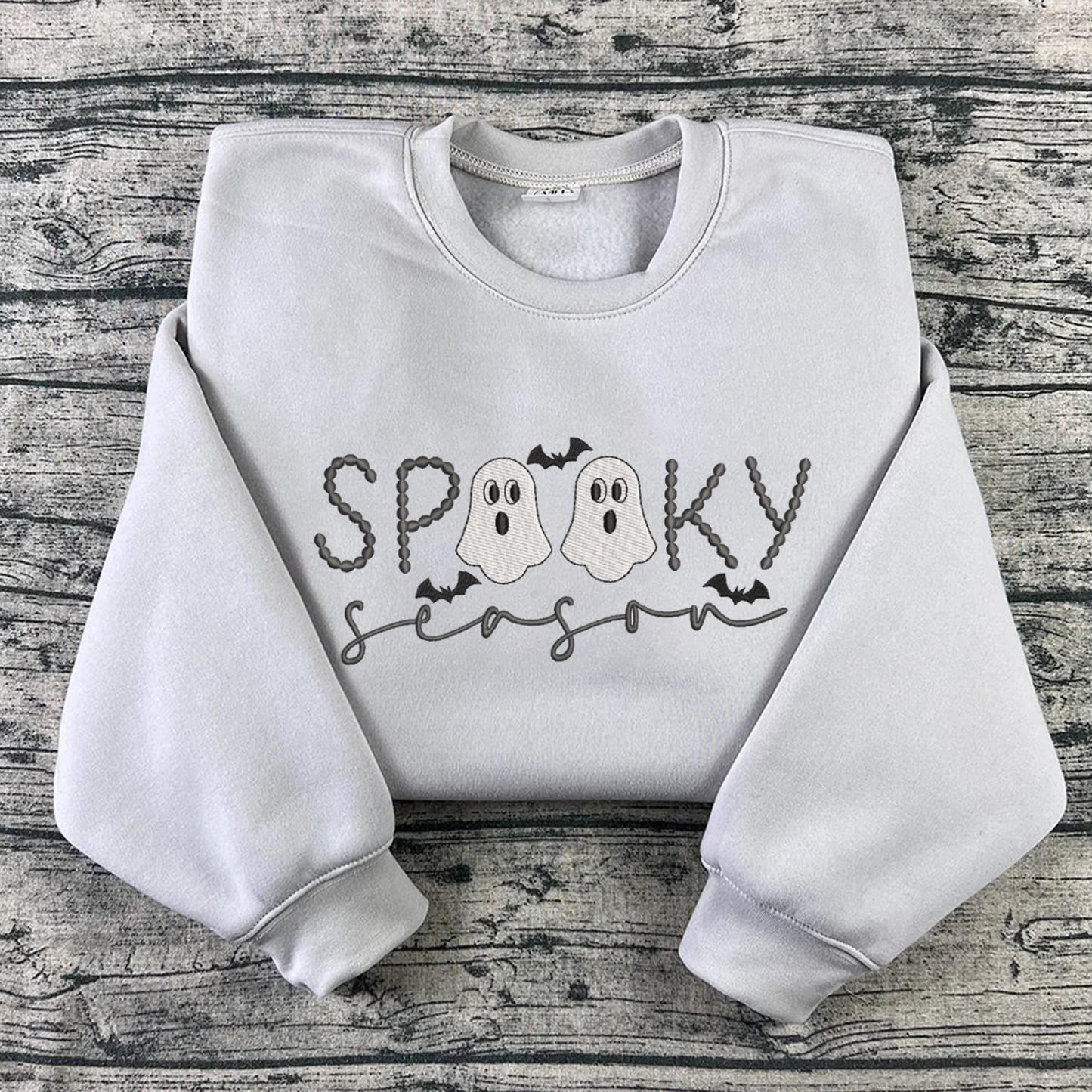 Spooky Season Ghost Sweatshirt Embroidered, Halloween Sweatshirts, Fall Embroidered T Shirt, Sweatshirt For Her.